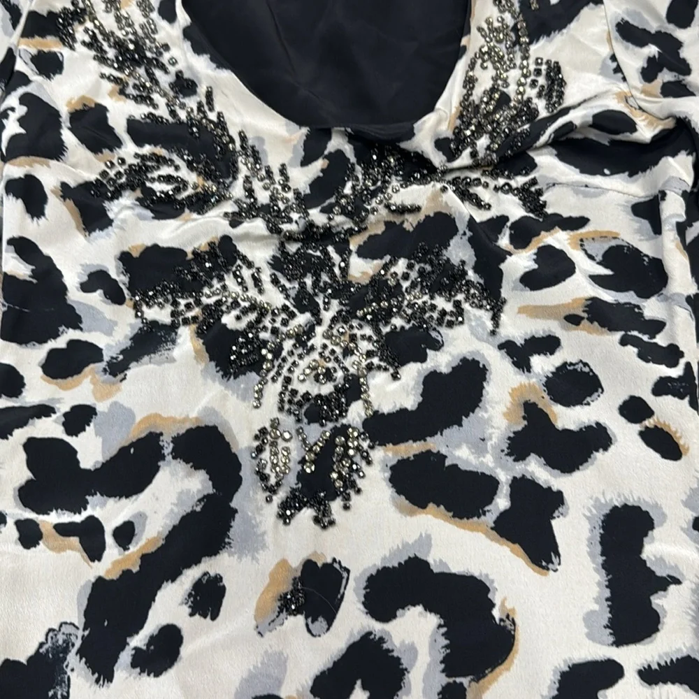 Sheri Bodell Black and Cream Long Sleeve Dress Size XS - Picture 4 of 4